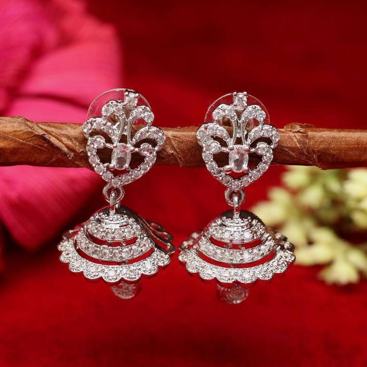Anti tarnisha ad silver jumkha earrings 1289 Handmade artificial jewellery Delhi
